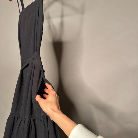 EVERLANE • Pinafore Dress - Cotton Stretch Tiered Spaghetti Strap w/ Pockets 00 - Picture 12 of 16